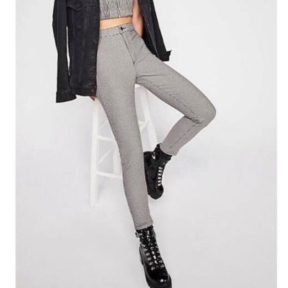 We the Free People Houndstooth High Rise Pants Sz 27 - Picture 1 of 6